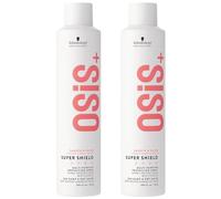 Schwarzkopf Professional OSiS Super Shield Spray Termoprotettivo Multiuso Protezione Termica Per Capelli Lunghi Ridurre L'Impigliamento Contro La Tonalità Terna 300 ml - Set di 2