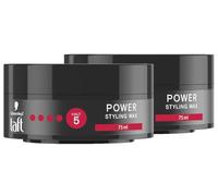 Schwarzkopf Taffet Styling Wax Power (2 x 75 ml), cera per capelli fino a 48 ore, delicata per capelli e cuoio capelluto, vegana, styling wax