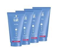 Schwarzkopf Tafft Gel Ultra Styling (4 x 150 ml), gel per capelli rafforzati con una presa ultra forte, delicato su capelli e cuoio capelluto, gel vegano per acconciature