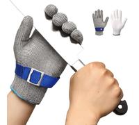 Schwer guanti antitaglio, grado 9 resistente al taglio, senza fluoro,guanti a catena, guanti da cucina per tagliare la carne, sgusciare le ostriche, affettare（M）