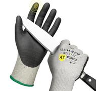 Schwer Guanti da lavoro antitaglio di alto livello per lavori ad alto rischio, guanti da taglio Level A7/F, utilizzati per la lavorazione del legno, l'edilizia, antiscivolo, durevoli,M