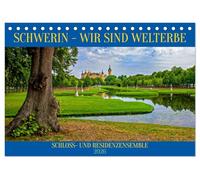 Schwerin - Wir sind Welterbe (Tischkalender 2026 DIN A5 quer), CALVENDO Monatskalender: Das Residenzensemble Schwerin als Erbe für die Welt fasziniert erleben und bestaunen