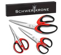 Schwertkrone Forbici universali per la casa, forbici da cucito, forbici da ufficio, forbici da ricamo (set da 3 forbici