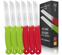 Schwertkrone, set di 6 coltelli, coltello per verdure, seghettato, coltello da cucina da frutta, coltello multiuso, inossidabile