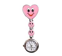 Schwesternuhr Tiga-Med Orologio da infermiera con cuore rosa, a clip + batteria, con cardiofrequenzimetro