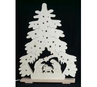 Schwibbogen Elettrico Illuminato Abete Con Natività B X H= 36X43Cm Lichterbogen