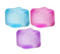 Schylling Needoh - Giocattolo sensoriale a forma di cubo con un super solido Squish, ritorna sempre alla sua forma quadrata, i colori possono variare, confezione da 3