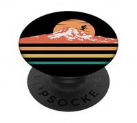 Sci di montagna Sci Vintage Tramonto Sci Per Sciatori PopSockets PopGrip Adesivo