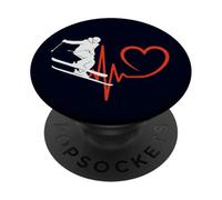 Sci Freestyle Heartbeat Sciatore Sport Invernali ECG Pulse PopSockets PopGrip Adesivo