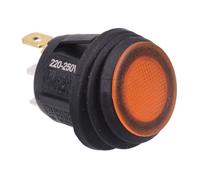 SCI Interruttore Impermeabile 230V Illuminato 20mm Amber SPST 10A R13-112B8W