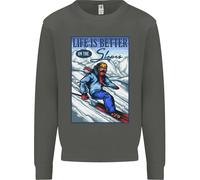 Sci Life Better On The Piste Sci Sciatore Bambini Felpa Maglione