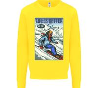 Sci Life Better On The Piste Sci Sciatore Bambini Felpa Maglione