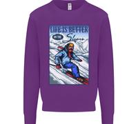 Sci Life Better On The Piste Sci Sciatore Bambini Felpa Maglione