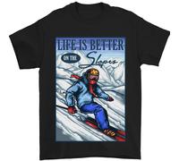 Sci Life Better On The Piste Sci Sciatore Uomo T-Shirt 100% Cotone