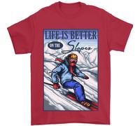 Sci Life Better On The Piste Sci Sciatore Uomo T-Shirt 100% Cotone