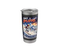 Sci Plutone Resort Sci Retro Space Travel Sci-Fi Art Bicchiere termico in acciaio inox doppia parete