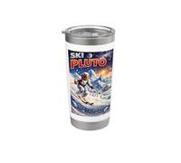 Sci Plutone Resort Sci Retro Space Travel Sci-Fi Art Bicchiere termico in acciaio inox doppia parete