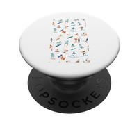 Sci Sci Divertente Sciatore Snowboard Neve Snowboarder Alpi PopSockets PopGrip Adesivo