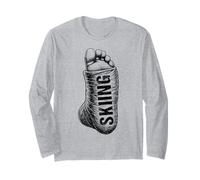 Sci Sciatore Divertente Caviglia Rotta Vintage Discesa Sciatori Maglia a Manica