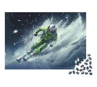 Sci sulla Neve Sport Puzzle 1000 Pezzi Puzzle per Adulti Scenario Montagna Notturna Relax Decorazione Casa Idea Regalo Festa 38x26cm/1000pcs