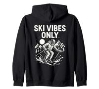 Sci Vibes Solo Retro Neve Montagna Sport Invernali Alpine Felpa con Cappuccio