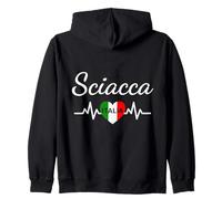 Sciacca Italia Bandiera Italia Souvenir Regalo Corrispondente Italiano Felpa con Cappuccio