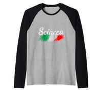 Sciacca Italia Bandiera Italia Souvenir Regalo Corrispondente Italiano Maglia con Maniche Raglan