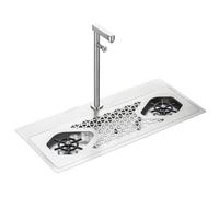 Sciacquatrice For Brocca In Acciaio Inossidabile, Sciacquatrice For Caffè Espresso, Detergente For Tazze Tè E Caffè Al Latte, Con Rubinetto A Pressione, Vassoio Scarico E Raccogligocce