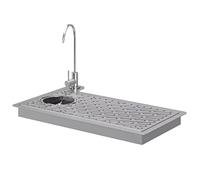Sciacquatrice For Vetro Con Rubinetto, Lavatazzine Commerciale In Acciaio Inossidabile, Ugello For Pulizia Multiangolo, Con Vassoio Scarico E Raccogligocce, For Case, Ristoranti, Bar(57.5x37.5cm)
