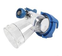 Sciacquatrice per serbatoi RV a 45 gradi con prevenzione del riflusso, gomito delle acque reflue per la pulizia di WC e serbatoi di scarico, raccordo a baionetta rapido per tubi da 7,6 cm, blu (gomito