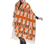 Scialle A Set Of Rabbit Faces Pashmina Scialle Caldo Stola Con Frange Sciarpa Donna Per Cerimonia Autunno Inverno Donne Uomini