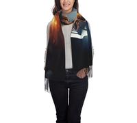 Scialle Astronaut Flying In Space Sciarpa Donna Lunga Invernale Sciarpa Imitazione Cashmere Pashmina Scialle Per Cerimonia Per Abito Autunno Inverno Cerimonia