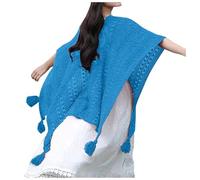 Scialle avvolge per Donna Inverno Lavorato a Maglia Cardigan Casual Poncho Aperto Davanti Maglione con Nappe 53,14x68,89 Pollici Sciarpa Cashmere Donna