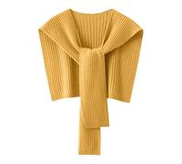 Scialle avvolgente poncho mantello aperto davanti cardigan sciarpa pashmina scialli per autunno inverno donna con tasche, Giallo, Taglia unica