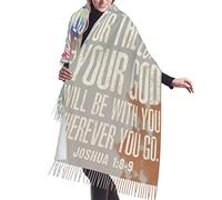 Scialle Be Strong And Courageous Scripture Scialli Avvolge Imitazione Cashmere Pashmina Scialle Morbida Sciarpa Donna Per Cerimonia Per Abito Autunno Inverno Cerimonia