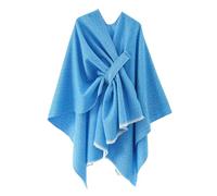 Scialle Casual Per Femminile Poncho Maglione Donne Lavorato A Maglia Kimono Tutto Collo Avvolgere Scialle Sciarpa Alla Moda Per Autunno E Inverno, blu cielo, Taglia unica