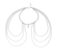 Scialle con perline da donna, Collana con mantella a più strati, ciondolo barocco, gioielli per il corpo per donne, accessori per la sera della festa nuziale