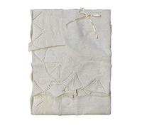 Scialle culletta in filo con volant Nazareno Gabrielli copertina 90x100 cm 0821 Panna-Panna -