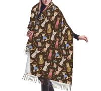 Scialle da donna - Artsy Adorabile gatto dipinto di grandi dimensioni autunno inverno sciarpa moda donna