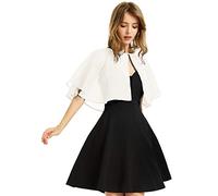 Scialle da donna in morbido chiffon avvolgente coprispalle per abito da sera mantello da sposa bolero flapper copertura, Avorio, taglia unica