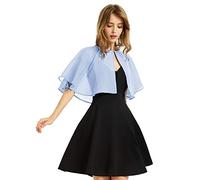 Scialle da donna in morbido chiffon, coprispalle per abito da sera, matrimonio, bolero, Cielo blu, taglia unica