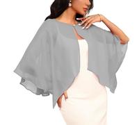 Scialle da sposa trasparente perle accento traspirante protezione solare ragazza coprispalle per sposa damigelle d'onore cerimonia ricevimento cardigan, grigio, Taglia unica