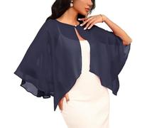Scialle da sposa trasparente perle accento traspirante protezione solare ragazza coprispalle per sposa damigelle d'onore cerimonia ricevimento cardigan, blu navy, Taglia unica