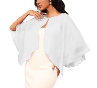 Scialle da sposa trasparente perle accento traspirante protezione solare ragazza coprispalle per sposa damigelle d'onore cerimonia ricevimento cardigan, bianco, Taglia unica