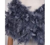 Scialle di piume di struzzo tinta unita casual per donna Stola da sposa da donna Sciarpe in vera pelliccia di tacchino da donna-Piuma grigio scuro, busto da 85 cm a 115 cm