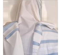 Scialle di preghiera Kosher Tallit Talis 100% lana 55X74"/140x190 cm blu...