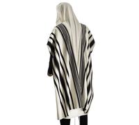 Scialle di preghiera Tallit 100% lana Prima A A (nero) taglia 65" L X 83" (16...