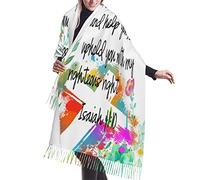 Scialle Do Not Fear I Am With You Isaiah 4110 Sciarpa Donna Con Frange Invernale Sciarpa Imitazione Cashmere Stola Per Autunno Inverno Cerimonia Per Abito Regalo Perfetto