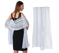 Scialle Donna Foulard Donna Seta Stole Eleganti da Cerimonia Leggero e Morbido Adatto per Abiti da Sera, Occasioni Formali, Abiti da Sposa e Feste (Grigio)
