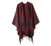 Scialle Donna Invernale Grande Lana, Mantella Donna Lana Sciarpa Jacquard Mantello Con Scialle Caldo Invernale Mantello Caldo Poncho Da Strada Mantelle Cappotto Con Nappa Para Otoño E Invierno